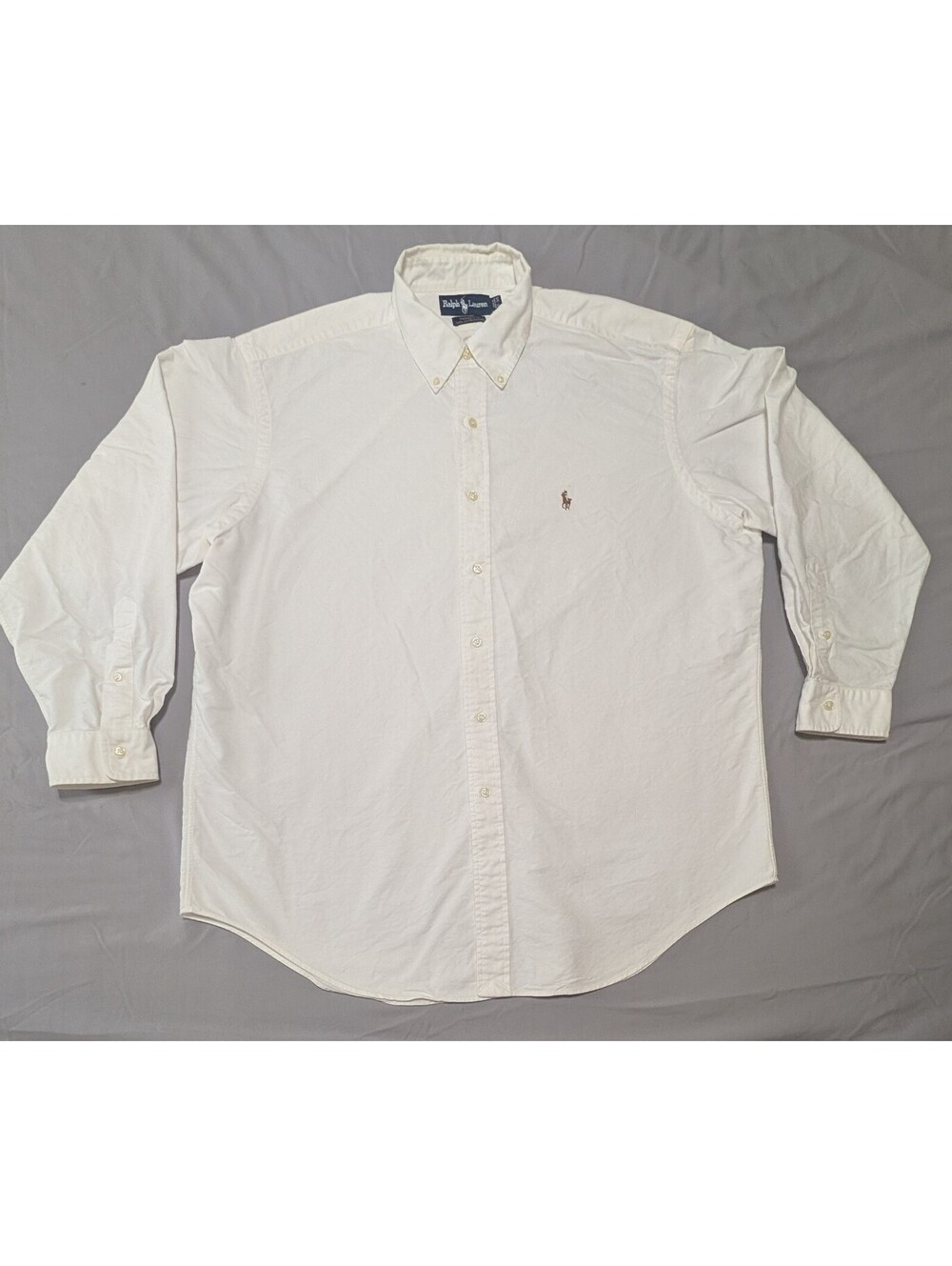 Vintage Ralph Lauren Yarmouth White Oxford Shirt Mens 17-34 XL Button Down